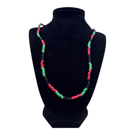 Neck Beads - Red, Black & Green