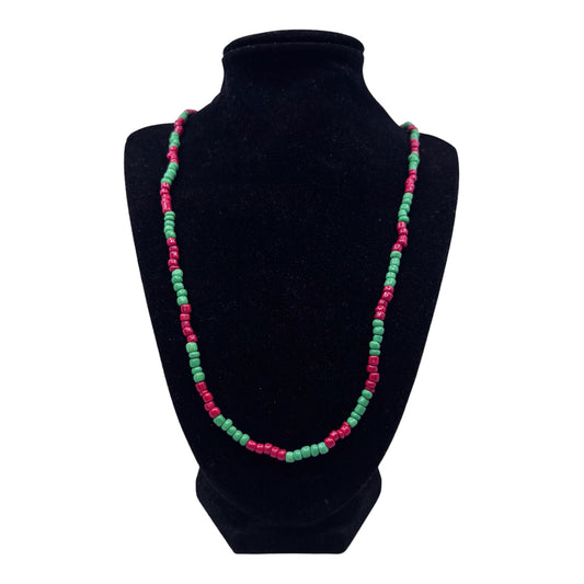 Neck Beads - Red & Green (Extra Long)