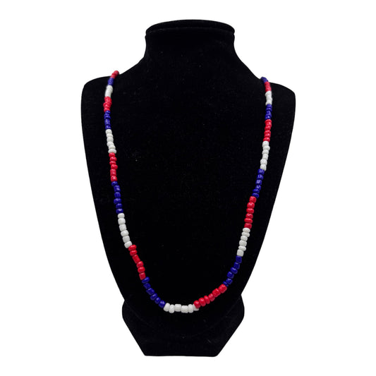 Neck Beads - Red, White & Blue