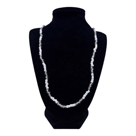 Neck Beads - White & Clear